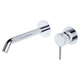 Fienza Axle Round Basin/Bath Wall Mixer Set 200mm Lead Free Chrome D231104-200-LF