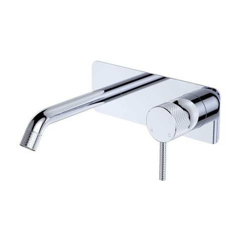 Fienza Axle Rectangular Basin/Bath Wall Mixer Set 160mm Lead Free Chrome D231106-LF