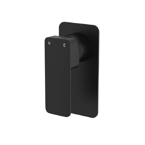 Fienza Tono Wall Mixer Large Rectangular Plate Lead Free Matte Black 233101B-LF