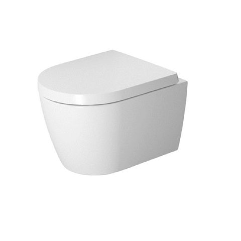 Duravit Me by Starck Rimless Wall Mounted Toilet Kit - Includes Pan & Seat - White Satin Matt D42529260-P