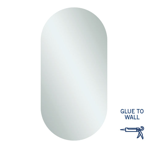 Thermogroup Duke Polished Edge Pill Mirror 500x1000mm Glue-to-Wall DP5010GT