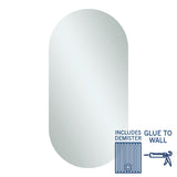 Thermogroup Duke Polished Edge Pill Mirror 500x1000mm Glue-to-Wall and Demister DP5010GTD