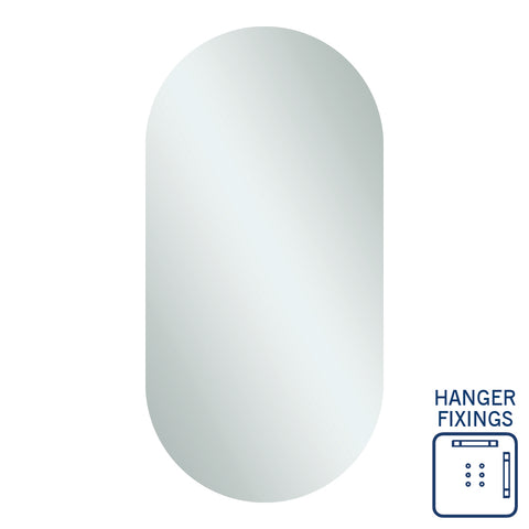 Thermogroup Duke Polished Edge Pill Mirror 500x1000mm with Hangers DP5010HN