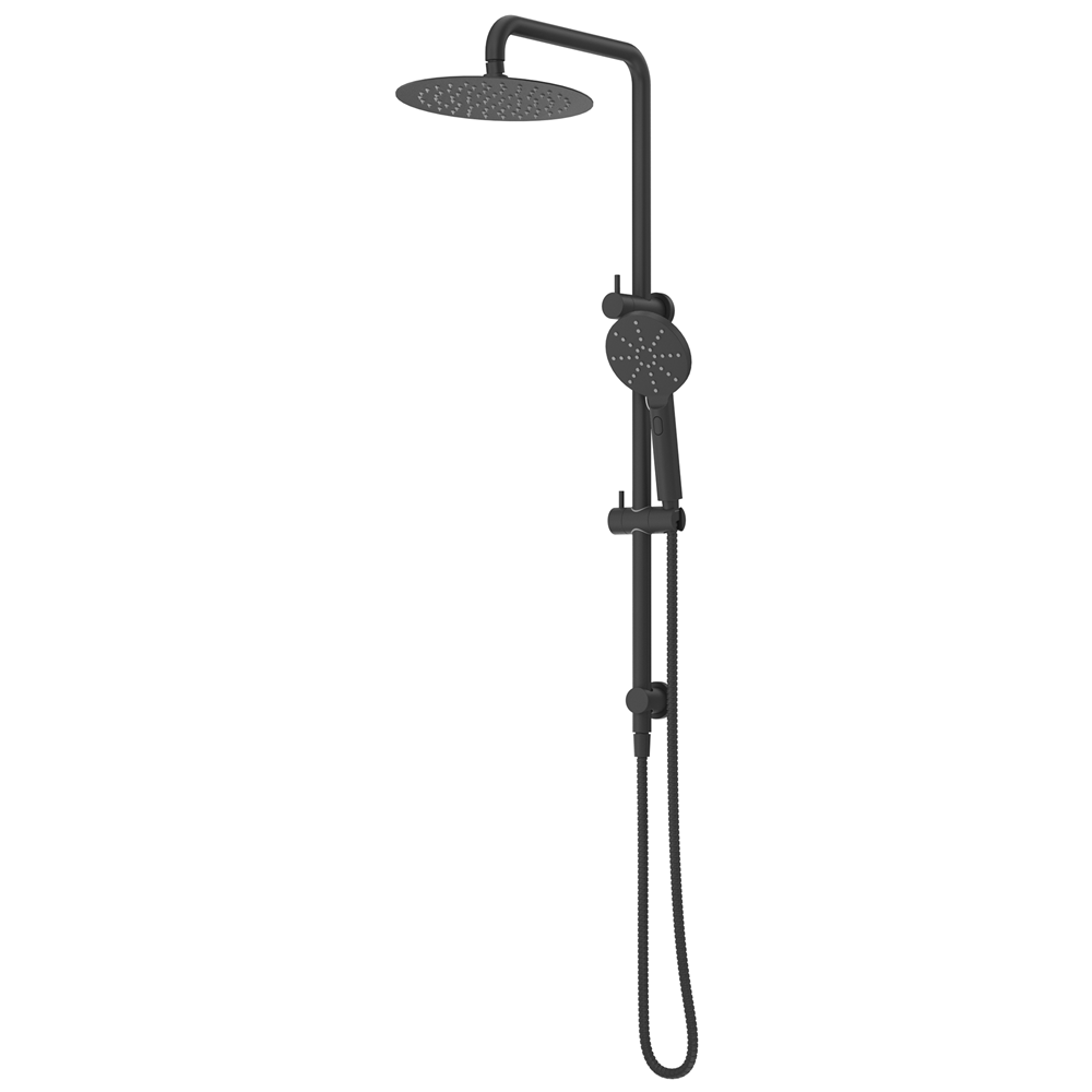Bella Vista Mica Dual Shower Rail Black DSH-R-1H-BLK