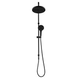Bella Vista Mica Fluted Gooseneck Dual Shower Rail Black DSH-R-6H-NR-BLK