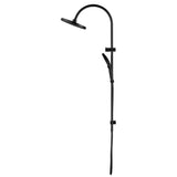 Bella Vista Mica Fluted Gooseneck Dual Shower Rail Black DSH-R-6H-NR-BLK