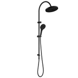 Bella Vista Mica Fluted Gooseneck Dual Shower Rail Black DSH-R-6H-NR-BLK