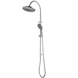 Bella Vista Mica Fluted Gooseneck Dual Shower Rail Brushed Nickel DSH-R-6H-NR-BN