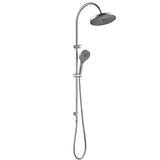 Bella Vista Mica Fluted Gooseneck Dual Shower Rail Brushed Nickel DSH-R-6H-NR-BN