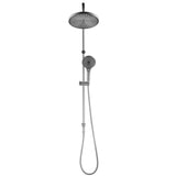 Bella Vista Mica Fluted Gooseneck Dual Shower Rail Brushed Nickel DSH-R-6H-NR-BN