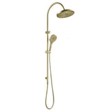 Bella Vista Mica Fluted Gooseneck Dual Shower Rail French Gold DSH-R-6H-NR-FG