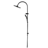 Bella Vista Mica Fluted Gooseneck Dual Shower Rail Gunmetal DSH-R-6H-NR-GM