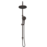 Bella Vista Mica Fluted Gooseneck Dual Shower Rail Dusk Bronze DSH-R-6H-DB