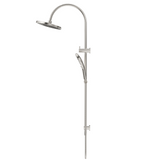 Bella Vista Mica Gooseneck Dual Shower Rail Brushed Nickel DSH-R-6H-BN