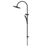 Bella Vista Mica Gooseneck Dual Shower Rail Black DSH-R-6H-BLK