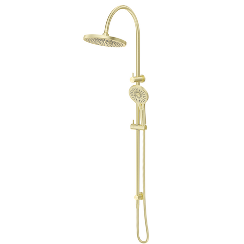 Bella Vista Mica Gooseneck Dual Shower Rail French Gold DSH-R-6H-FG