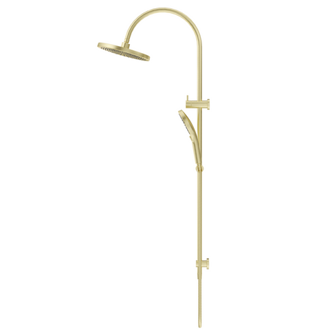 Bella Vista Mica Gooseneck Dual Shower Rail French Gold DSH-R-6H-FG