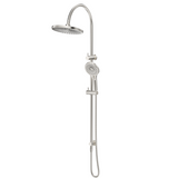 Bella Vista Mica Gooseneck Dual Shower Rail Brushed Nickel DSH-R-6H-BN