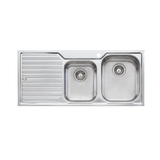 Oliveri Diaz 1 & 3/4 Bowl Sink & Drainer 1080mm Topmount (Right Hand Bowl) Stainless Steel DZ112