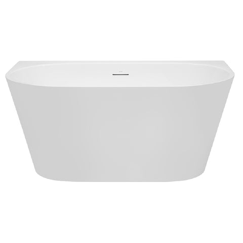 Decina Alegra Back to Wall Freestanding Bath 1400mm with Overflow White AG1400WIO