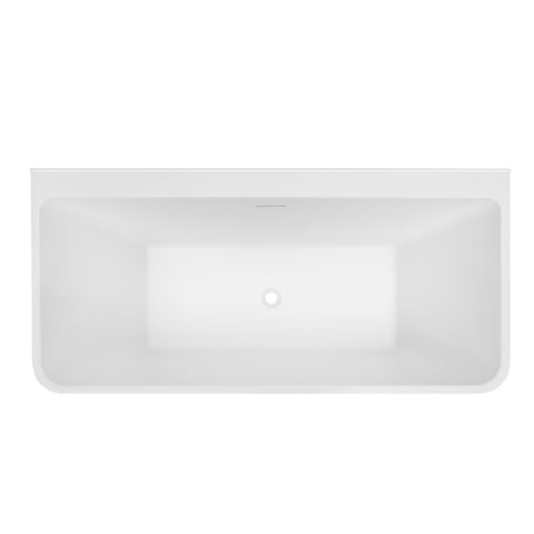 Decina Aria Back to Wall Freestanding Bath 1690mm w/Overflow White AR1700WIO