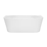Decina Alegra Back-To-Wall Freestanding Bath 1500mm w/ Integrated Overflow White AG1500WIO