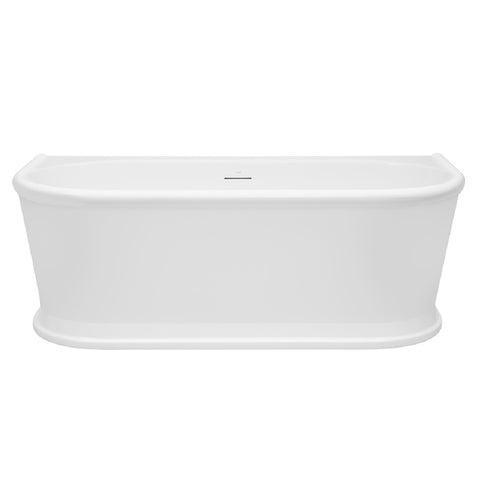 Decina Oxford Back to Wall Freestanding Bath 1700mm w/Overflow White OX1700WIO