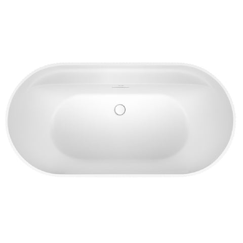 Decina Viva Fluted Freestanding Bath 1500mm with Overflow White VI1500MW