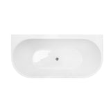 Decina Alegra Back-To-Wall Freestanding Bath 1700mm w/ Integrated Overflow White AG1700WIO