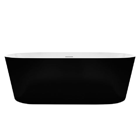 Decina Elinea Freestanding Bath 1780mm w/Overflow Black & White EN1780BIO