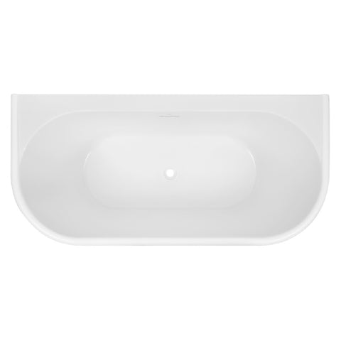 Decina Oxford Back to Wall Freestanding Bath 1700mm w/Overflow White OX1700WIO