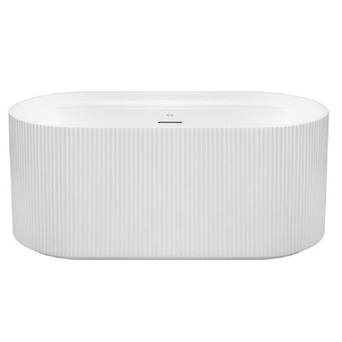 Decina Viva Fluted Freestanding Bath 1500mm with Overflow White VI1500MW