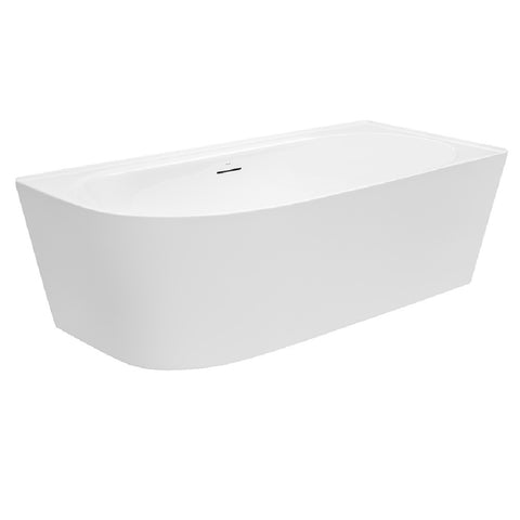Decina Natalia Right Back to Wall Freestanding Bath 1500mm with Overflow White NA1500RWIO