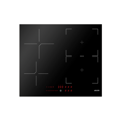 Euro Appliance Cooktop 60cm Induction Touch + Flexi Zone Bridge Function Black Glass E60IDB