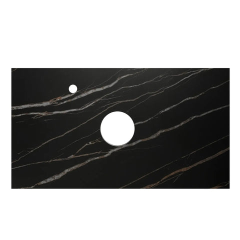 Otti Byron Wall Hung Vanity 900mm (10 O'Clock Taphole) Natural Oak / Empire Black Top BY900NST-EB-10TH