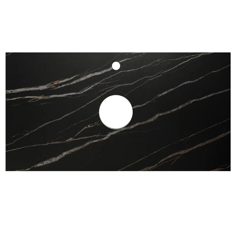 Otti Byron Wall Hung Vanity 750mm (12 O'Clock Taphole) Natural Oak / Empire Black Top BY750NST-EB-12TH