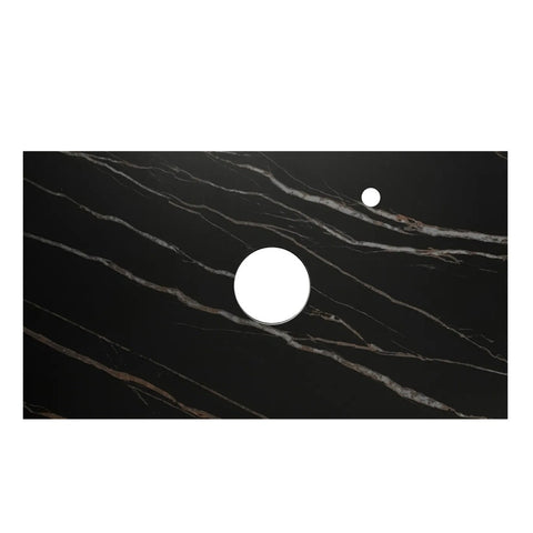 Otti Boston Wall Hung Vanity 1200mm (2 O'Clock Taphole) Light Grey / Empire Black Top BS1200LGST-EB-2TH