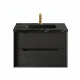 Otti Byron Wall Hung Vanity 750mm w/ Undermount Basin Black Oak / Empire Black Top BY750BST-EB-UB