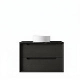 Otti Byron Wall Hung Vanity 750mm (No Taphole) Black Oak / Empire Black Top BY750BST-EB-NTH