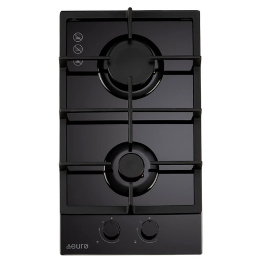 Euro Appliances Gas On Glass Cooktop Wok 30cm Black Glass ECT300GBK2