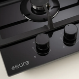 Euro Appliances Gas On Glass Cooktop Wok 30cm Black Glass ECT300GBK2