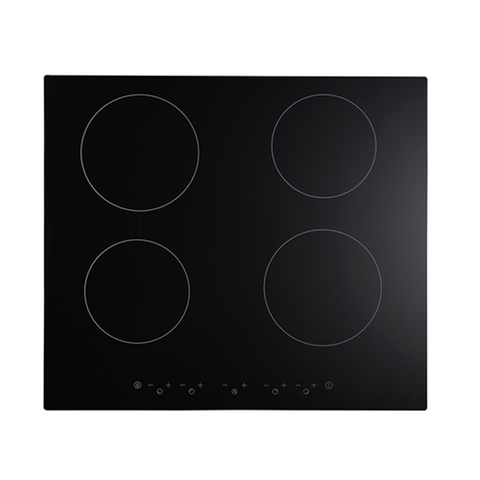 Euro Appliances Induction Cooktop Touch Control 60cm 4 Zone Boost Function Black Glass ECT600IN3