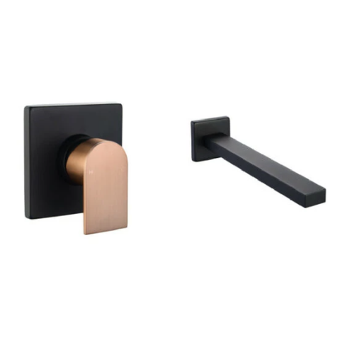 Vito Bertoni Eeva Wall Basin / Bath Set 220mm Matte Black/Copper 31336WS6