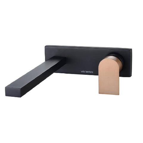 Vito Bertoni Eeva Wall Basin / Bath Set 220mm w/ Backplate Matte Black/Copper 31337WS6