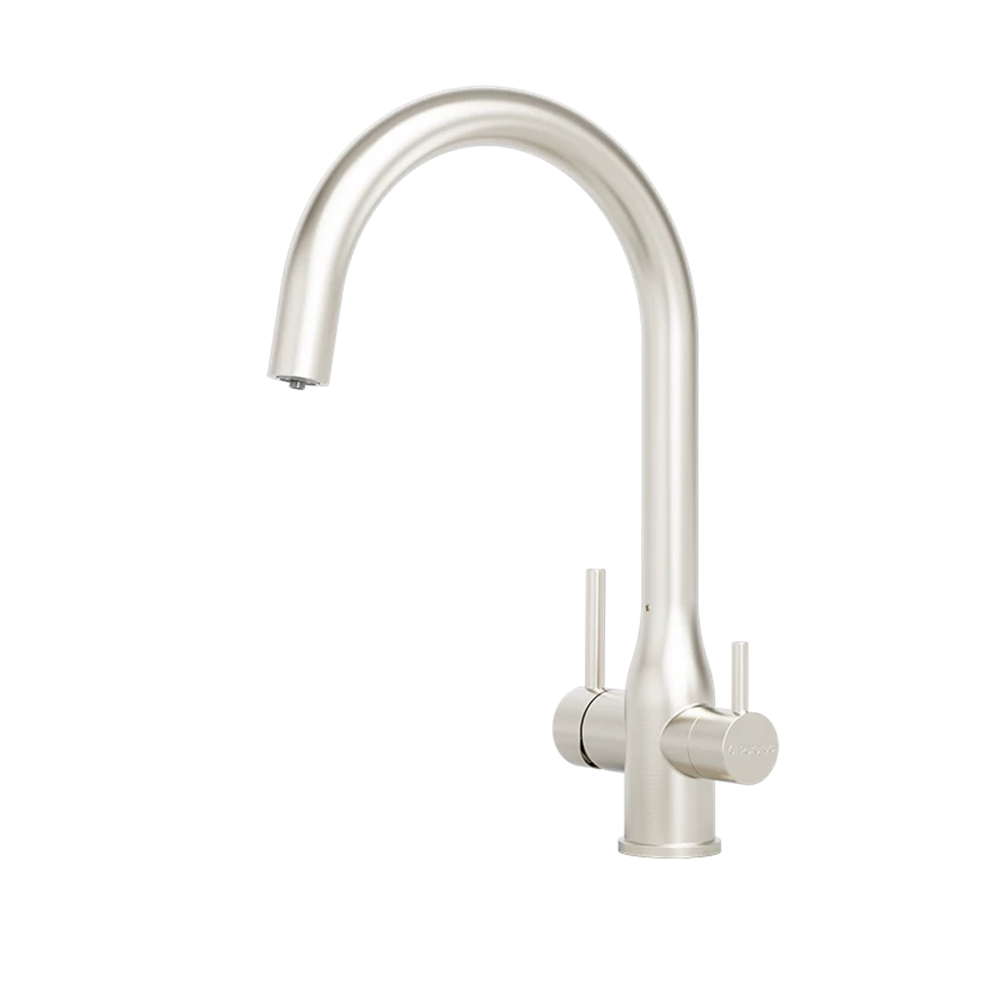 Puretec Tripla Elite 3 in 1 Gooseneck Mixer Tap Brushed Nickel ELITE-10BN-LF