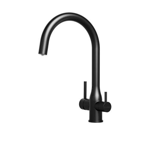 Puretec Tripla Elite 3 in 1 Gooseneck Mixer Tap Matte Black ELITE-10MB-LF