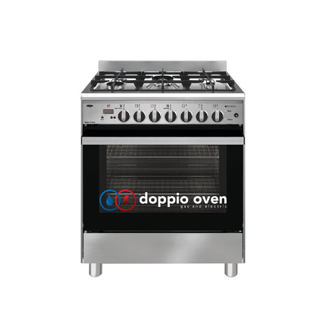 Emilia Freestanding Oven 70cm Bi Energy cooker, 5 gas burners, DOPPIO Oven Stainless Steel EM765DOP