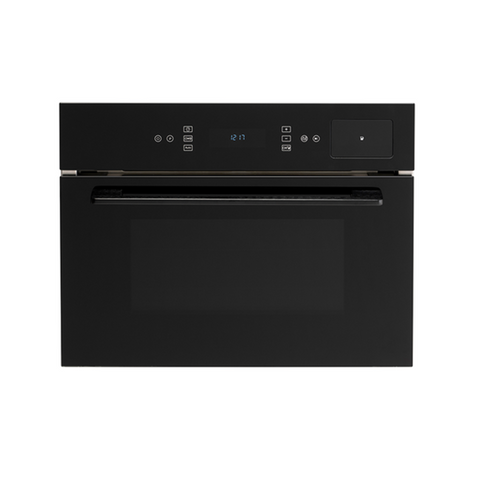Euro Appliances Combi 3-In1 Steam Oven & Microwave Touch Control 45cm Black Glass/Black Handle EO45SMWBL2