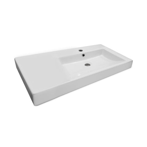 Argent Evo Asymmetric Basin Right Hand Bowl 900mm (1 Tap Hole) White EV37MUL01