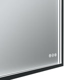 Euro Mirror Roëk 600mm x 1000mm LED Rectangular Black BLK60X100